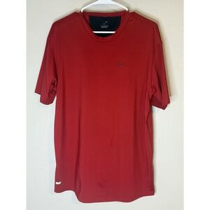 Nike Dri-Fit T-Shirt Athletic for Men Crew Neck Short Sleeve Work Out Red Large